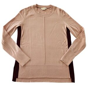 Boden Womens XS Blush Rose Pink Long Sleeve Knit Sweater Top Wool Cotton